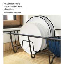 黑色現代簡約廚房儲物架,洗碗機及餐具整理器,單層置於水槽或櫥櫃內,碗碟架及帶水排水盤可輕鬆清潔,防銹且經過優良的漆面處理,刀、叉、匙架和可拆卸式底部排水管 - 黑色 - 查看 9