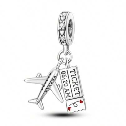 Travel Airplane Charms 925 Sterling Silver Pendant Fits Original Bracelet Necklace Women Dangle Bead DIY Jewelry Gift