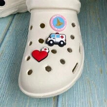 1組6入組卡通護士和救護車設計鞋扣,diy裝飾,男女皆宜,適合節慶禮物 - 彩色 - 查看 9