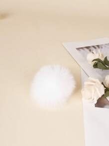 1 Pair Detachable White Fur Pom Pom Shoe Clip Accessory, Suitable For Wedding Heels, Flats, DIY Shoe Decoration