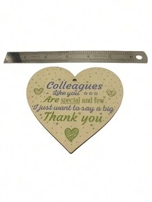 1個10x10cm木製心形標籤,適合在聖誕節、生日、派對和節日向同事和朋友送禮 - 杏色 - 查看 4