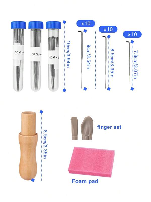 Felting Needle Tool Set, 3 Sizes Of Dry Felting Needles, Wooden Handle