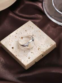 1只時尚精美奢華風格銅鑲嵌天然石巴洛克珍珠、鮑魚貝殼開放式戒指,適合派對、假期、休閒穿著 - 開口戒指 - 查看 11