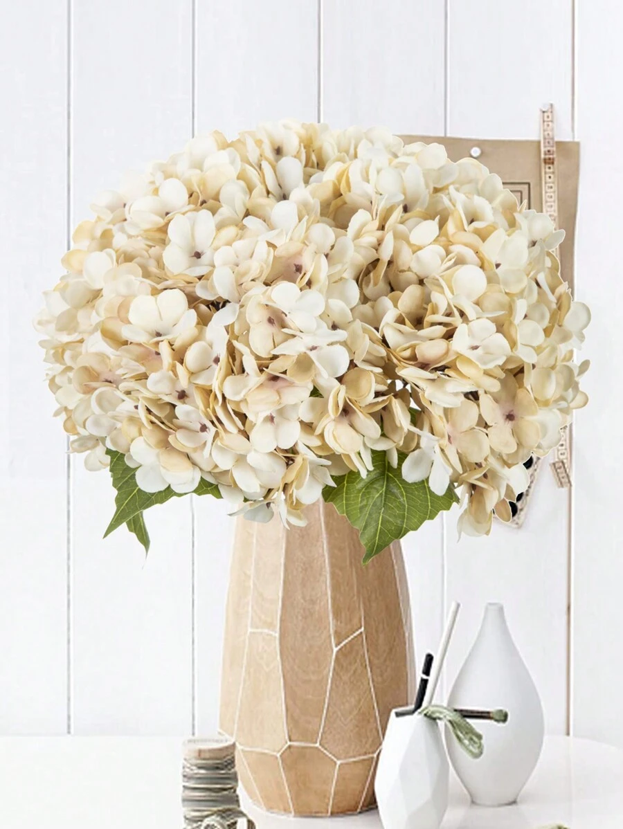 1 件/3 件人造花塑料丝绸绣球新娘花束丝绸秋季装饰花瓶家居新年装饰户外花园婚礼花束客厅 DIY 糖果盒花环假植物家居用品 - 白色 - 查看 1