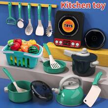 28入組綠色廚房遊戲模擬玩具套裝,適用於女孩,聖誕禮物 - 綠色 - 查看 7