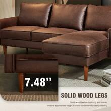 Ovios Modern Sectional Sofa, L-Shape Sofa Couch With Comfy Cushions, 3 Seater Couch With Chaise For Living Room Small Space - 深棕色(右) - 查看 7
