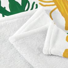 1件瑪迪蓋拉蝦及英文字母印花法蘭絨毛毯,午睡披肩,沙發保護套