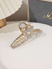 1個大型時尚新款女士髮夾,法式復古風格合金材質髮片 - 灰色 - 查看 4