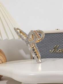 1個大型時尚新款女士髮夾,法式復古風格合金材質髮片 - 灰色 - 查看 3