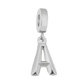 1pc Stainless Steel 3d Letter Pendant, Suitable For Diy Charm Bracelet, Necklace, Jewelry Making