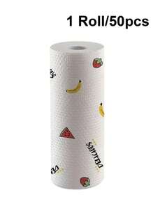 50入組/捲一次性鬆散抹布，吸水紙巾，清潔抹布，可水洗防粘油無紡布濕乾兩用洗碗布，戶外鬆散抹布，濕乾兩用家用清潔抹布，可用於窗戶汽車玻璃餐具鍋具的乾濕兩用清潔抹布，一次性洗碗布，吸油抗粘油擦洗墊，廚房用品，清潔工具 - 白色 - 查看 1