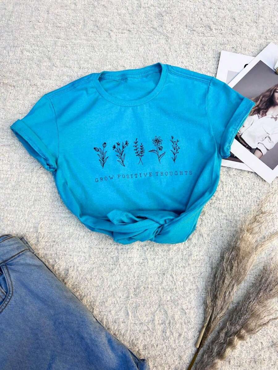 Women T-Shirts - 青碧色 - View 1