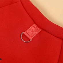 1pc 2024 Chinese New Year Red Cartoon Print Pet Fleece Hooded Jumpsuit With Four Feet For Cats & Dogs, Warm Winter Clothing For Daily Wear - Red - View 7