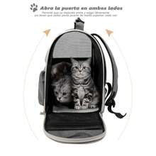 Mochila Transportadora para Mascotas Pequeñas, Gatos y Perros Chicos, Mochila para Gato Transportar (Máximo 7.5Kg), Mochila para Mascotas para Viajes, Senderismo, Camping - Multicolor - Ver 4