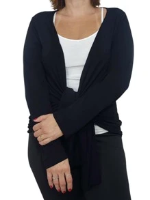 Plus Size Cardigans - 黑色 - 查看 2