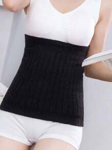 Year-Round Gold Velvet Waist Warmer With Thickening&Addition Of Fleece For Sleeping, Anti-Cold, Warming The Palace, Protecting Stomach And Belly - Black - View 4