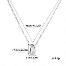 1個優雅時尚的18k鍍金不鏽鋼梨形吊墜項鍊,適合女性日常佩戴 - 淚滴吊墜項鍊 - 查看 4