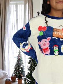 Conjunto de pijama afelpada mujer afelpada - Azul - Ver 3