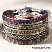 5入組波西米亞風格手編馬卡龍繩女士迷你多層手鍊,2024年嬉皮潮流少年版 - 彩色 - 查看 8