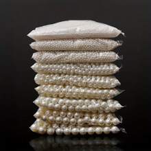 3/4/5/6/8/10/12/14/16/18/20mm Màu Be ABS Vòng Miếng Đệm Rời Hạt Ngọc Trai Giả Acrylic Hạt Cho DIY Trang Sức Làm May Hạt Thủ Công Bộ Kim Chỉ - Be - Xem 7