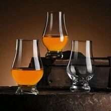 1pc Whiskey Tasting Glass, Crystal Glass Large Belly Wine Glass - Clear - View 1