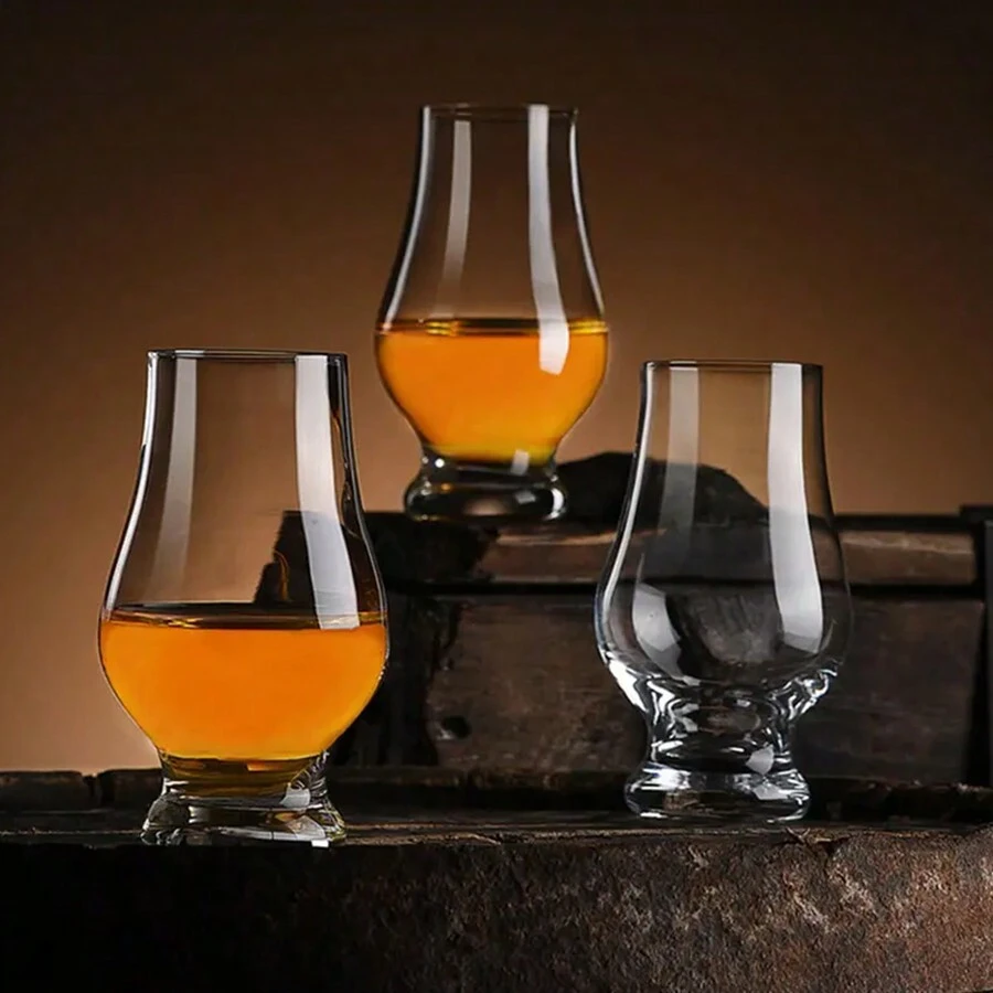 1pc Whiskey Tasting Glass, Crystal Glass Large Belly Wine Glass - Clear - View 1