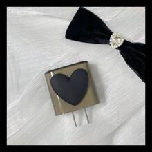 5pcs Black Heart Shaped 18w Quick Charge Head & Cable Protective Cover - Black - View 7