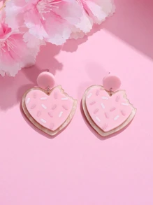 2入組女士情人節牛形耳環珠寶,適用於日常佩戴和送禮 - 彩色 - 查看 9