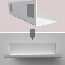 Wall Mounted Floating Shelf, Modern Wall Storage Rack With Edges, Wall Shelf For Displaying Picture, Ideal For Wall Decor In Bedroom, Living Room, Bathroom, Kitchen - White - View 4