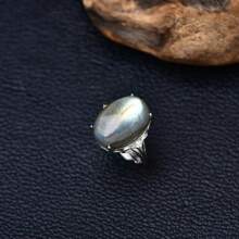 1pc Natural Crystal Energy Stone Beaded Ring With Magnesite, Peacock Stone, Pyrite, Serpentine Adjustable For Men And Women's Daily Wear