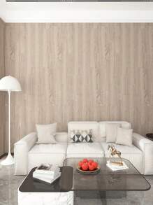 1 Cuộn Không thấm nước Gỗ Vinyl Hình nền Tự dính Giấy dán tường Cửa Tủ Bàn làm việc Hiện đại Đồ nội thất Trang trí Dán giấy tường - Màu Khaki - Xem 3