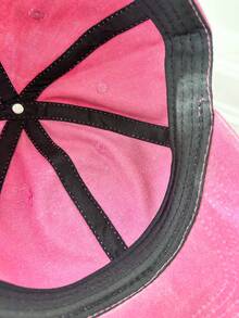 女性棒球帽貼片愛心洗過布料,一尺寸適合男女,情人節禮物,鴨舌帽 - 粉色 - 查看 5