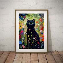 1 件帆布海報,花園貓海報,花貓印花海報客廳牆藝術,臥室牆壁裝飾,家居裝飾房間裝飾,無框 - 彩色 - 查看 11