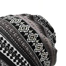 1入組dd灰男女運動戶外秋冬復古針織帽,波西米亞風格保暖雙用頭巾 - 灰色 - 查看 4