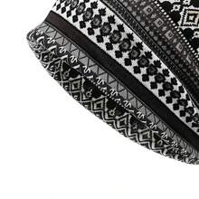 1入組dd灰男女運動戶外秋冬復古針織帽,波西米亞風格保暖雙用頭巾 - 灰色 - 查看 3