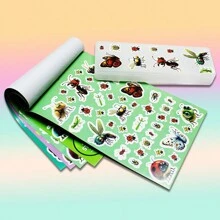 1 6-trang Hình dán Sách Của Hình dán , Theo chủ đề động vật Giáo dục DIY Tự dính Viết tháu Hình dán Món quà - Nhiều màu - Xem 6