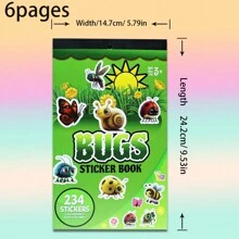 1 6-trang Hình dán Sách Của Hình dán , Theo chủ đề động vật Giáo dục DIY Tự dính Viết tháu Hình dán Món quà - Nhiều màu - Xem 2