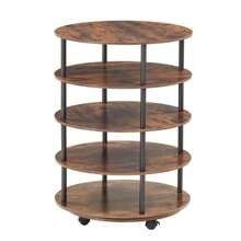4-Tier Revolving Shoe Rack Storage Organizer - 棕色 - 查看 3