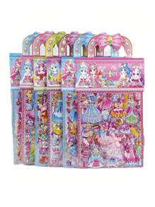 1 Libro De Actividades De Pegatinas Con Diseño Para Vestir Muñecas Y Pegatinas 3d Para Vestirlas. Libro De Pegatinas Mullido Y Volver A Pegar. (color Al Azar) Para Regalos De Navidad/halloween - Multicolor - Ver 1