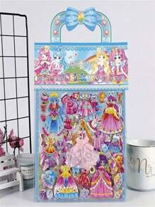 1 Libro De Actividades De Pegatinas Con Diseño Para Vestir Muñecas Y Pegatinas 3d Para Vestirlas. Libro De Pegatinas Mullido Y Volver A Pegar. (color Al Azar) Para Regalos De Navidad/halloween - Multicolor - Ver 5