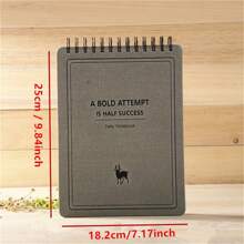 Vintage Hard Cover B5 Spiral Notebook With Horizontal Lined Blank Paper And Flip Cover, A5 Diary Notebook - Beautiful Mind Gray (lined Inner Pages) - View 4