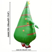 1pc Inflatable Christmas Tree Costume Fancy Party Cosplay Outfit Christmas Inflatable Costume - Red - View 2