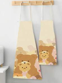 1pc Plush Toy Printed Linen Apron - White - View 4
