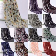 6/8/10 毫米天然石珠石圓形真石串珠散裝寶石孔尺寸 1 毫米 Diy 光滑珠子適用於手鍊項鍊耳環珠寶製作 - 串珠 - 查看 1