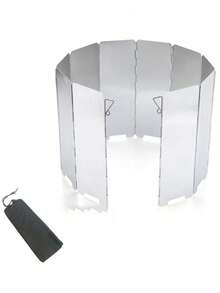 10 件户外防风罩锁定销和野营炉具锅具支架附件和 10 件铝合金折叠防风罩 - 銀色 - 查看 2