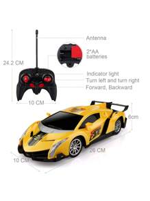Ferngesteuertes Auto für Kinder, 4x4-Fernbedienung 1:18  Lieferbar Auto Spielzeug, 2,4 GHz RC Kinderspielzeug für Jungen Mädchen ab 3 4 5 6 7 8 9 10 Jahren Geburtstag Geschenk - Gelb - Übersicht 5