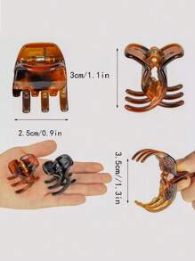 6入 2.5cm 棕色髮夾，適合女性髮型裝飾，強力抓力多功能瀏海夾 - 棕色 - 查看 2