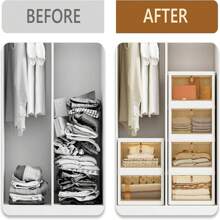 衣櫃整理收納3入組可堆疊儲物箱,具有3個蓋子,適用於衣物/玩具/辦公用品/零食收納,可摺疊收納箱 - 白色 - 查看 8