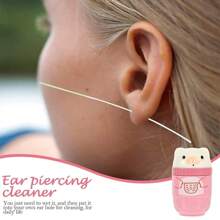 耳釘清潔線,耳環清潔劑,含藥液的穿孔清潔劑,一次性耳釘套件,耳針護理的穿孔清潔棒 - 藍色 - 查看 4