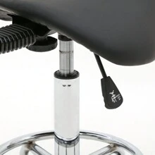 FCH Saddle Shape Adjustable Salon Stool With Back Black - Black - View 10